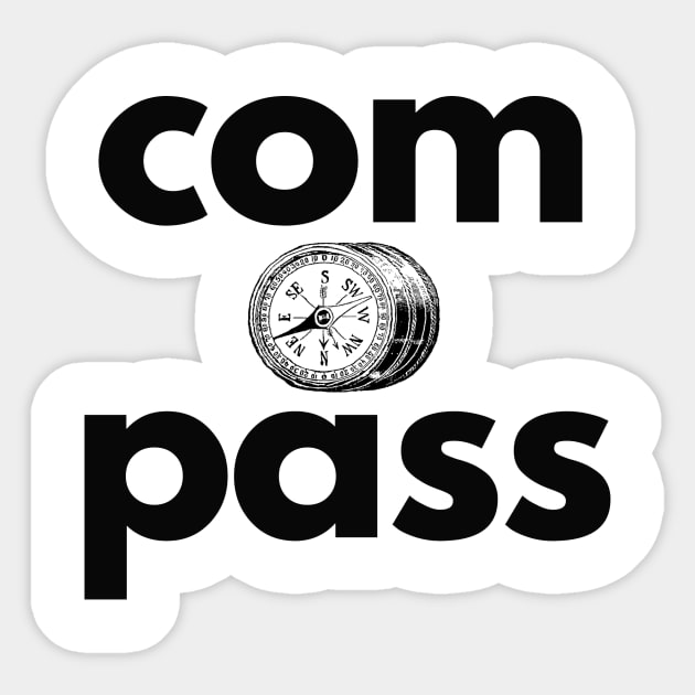 Compass Sticker by Bat Boys Comedy